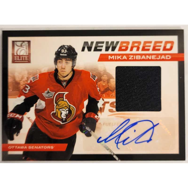 Mika Zibanejad 2011-12 Elite New Breed Materials Autographs #16 12/50