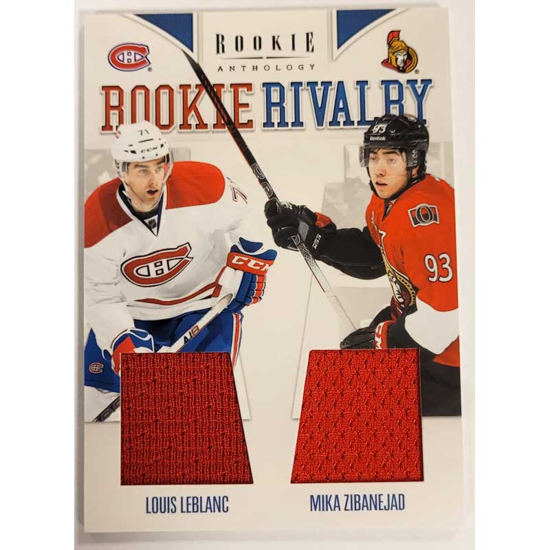 Louis Leblanc / Mika Zibanejad 2011-12 Panini Rookie Anthology Rookie Rivalry Dual Jerseys #54