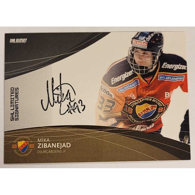 Mika Zibanejad 2011-12 SHL s.1 Limited Signatures #02 Djurgårdens IF 18/25