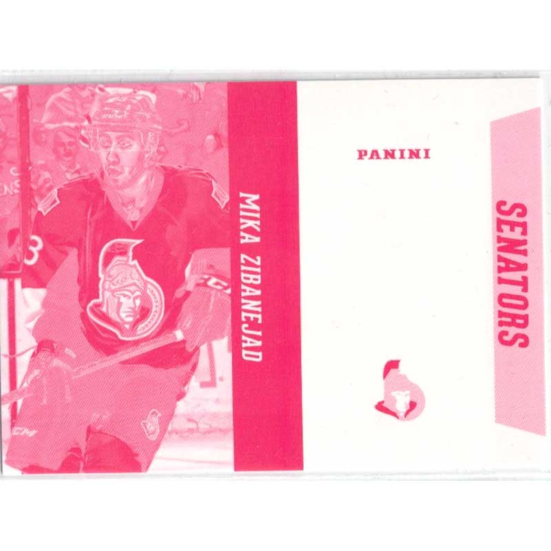 Mika Zibanejad CUT PROOF MAGENTA Panini - Blank Back, thin card 100