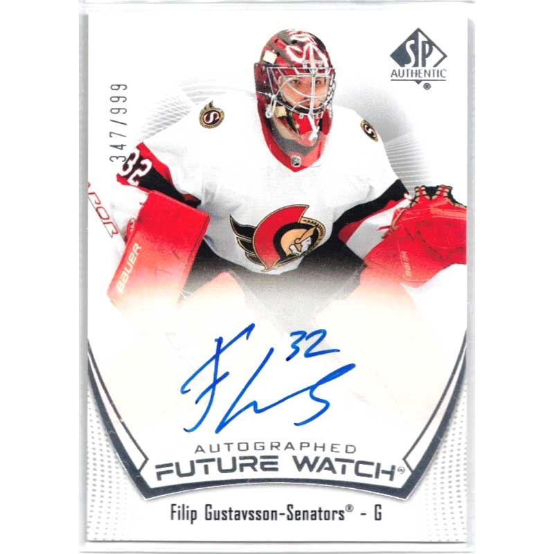 Filip Gustavsson 2021-22 SP Authentic #148 Future Watch Autograph RC /999