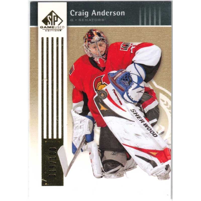 Craig Anderson 2011-12 SP Game Used Gold #66 /100