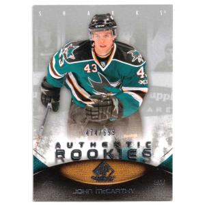 John McCarthy 2010-11 SP Game Used #134 RC /699