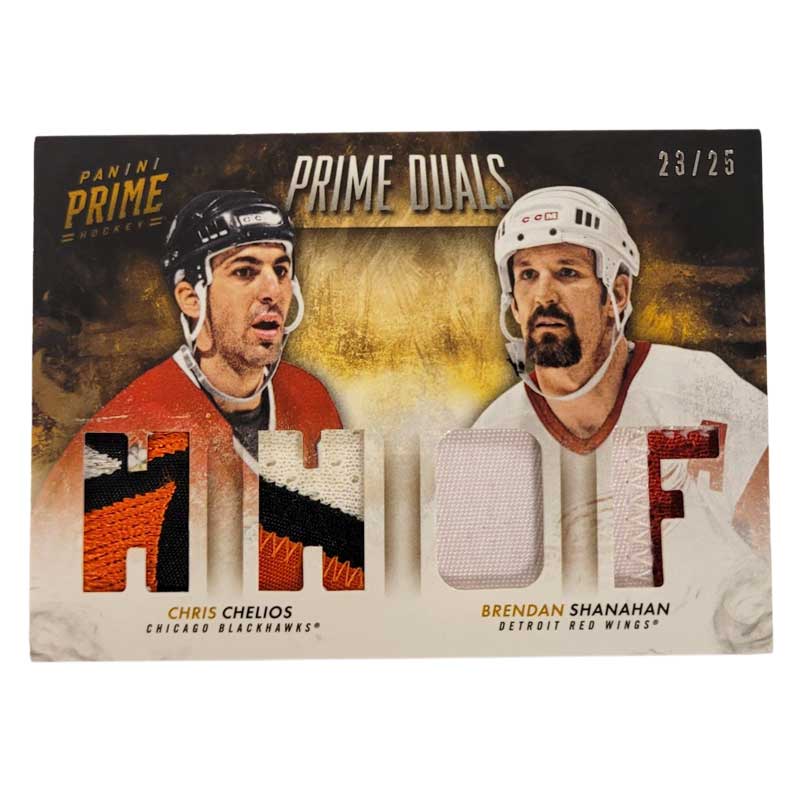 Brendan Shanahan/Chris Chelios 2013-14 Panini Prime Dual Jerseys Patch #DSC 23/25