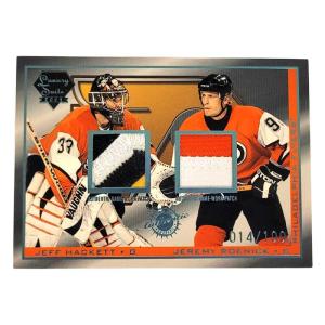Jeremy Roenick /Jeff Hackett 2003-04 Pacific Luxury Suite Patch #44B 014/100