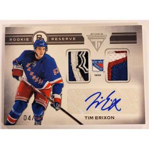 Tim Erixon - 2011-12 Panini Titanium Rookie Reserve Dual Memorabilia Autographs Patch #19 /15