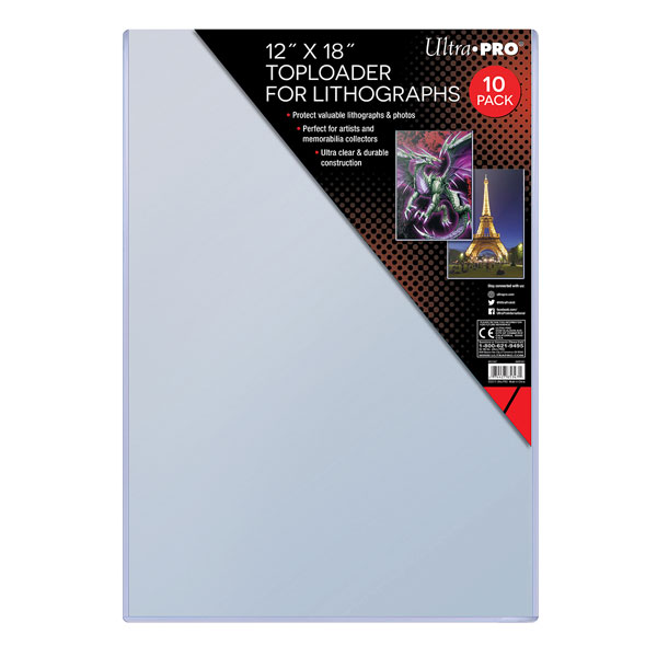 12" x 18" (305 mm x 457 mm) Toploader for Lithographs 10ct