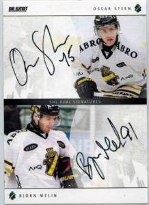 2013-14 SHL s.2 Dual Signatures #1 Oscar Steen / Björn Melin AIK