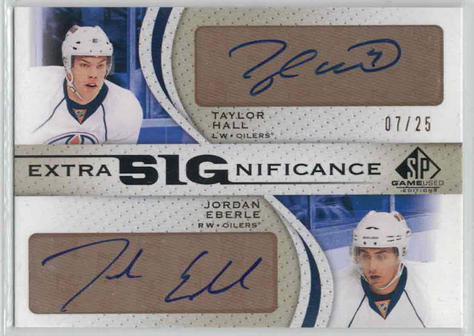 Taylor Hall / Jordan Eberle 2010-11 SP Game Used Extra SIGnificance #XSGHE