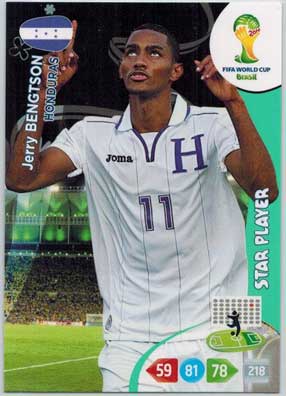 Star Player, 2014 Adrenalyn World Cup #192 Jerry Bengtson
