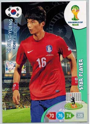 Star Player, 2014 Adrenalyn World Cup #238 Ki Sung-Yueng