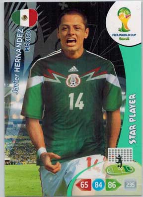 Star Player, 2014 Adrenalyn World Cup #249 Javier Hernandez
