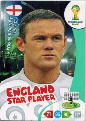 England Star Player, 2014 Adrenalyn World Cup #139 Wayne Rooney
