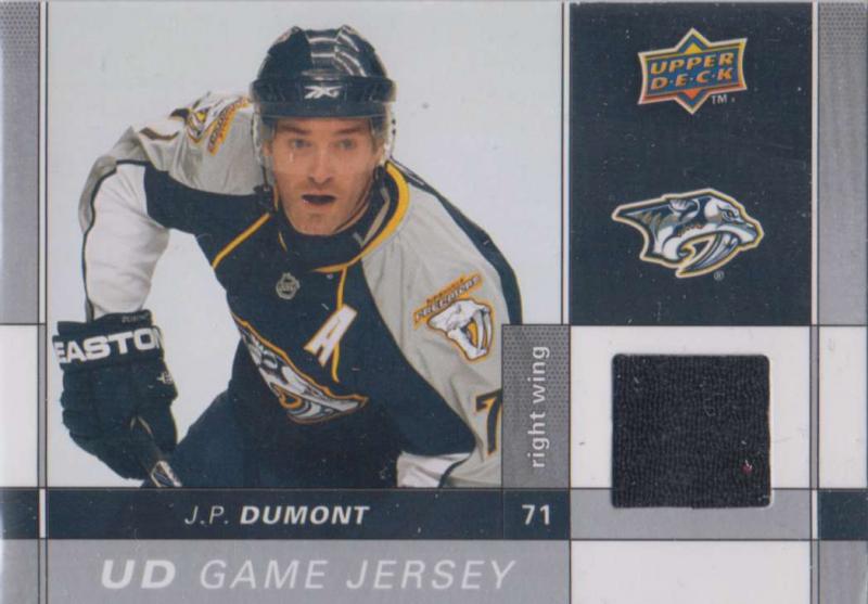 J.P. Dumont 2009-10 Upper Deck Game Jerseys #GJ2JD