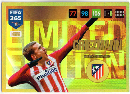 Griezmann, Limited Edition, Panini Adrenalyn 365 2016-17