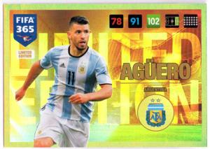 Agüero, Limited Edition, Panini Adrenalyn 365 2016-17