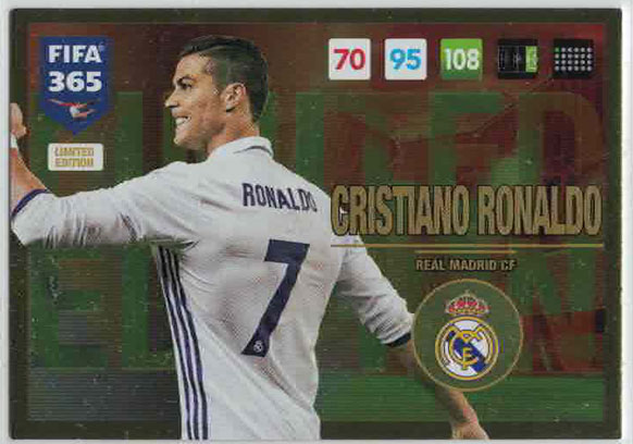 Cristiano Ronaldo, Limited Edition, Panini Adrenalyn 365 2016-17 (Celebrating) (Large card)