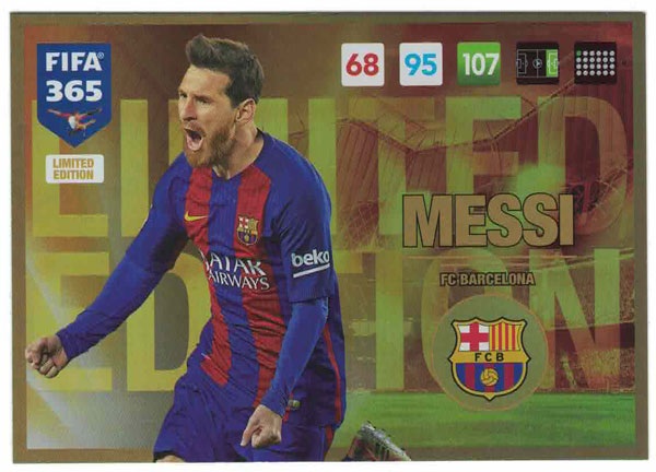 XXL Lionel Messi, XXL Limited Edition, Panini Adrenalyn 365 2016-17 (med skägg)