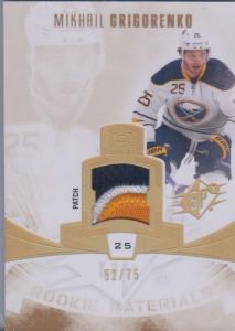 Mikhail Grigorenko - 2013-14 SPx Rookie Materials Patches #RMMG /75