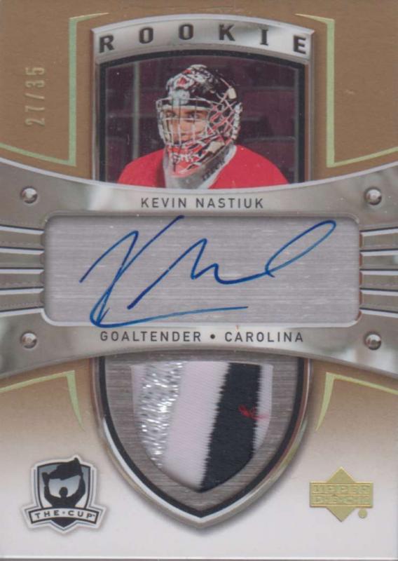Kevin Nastiuk - 2005-06 The Cup Autographed Rookie Patches Gold Rainbow #155 /35