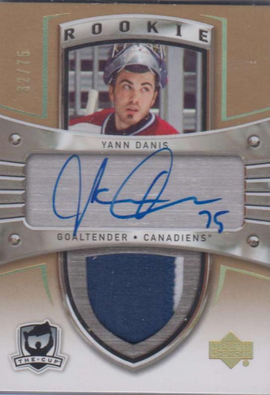 Yann Danis - 2005-06 The Cup Autographed Rookie Patches Gold Rainbow #132 /75