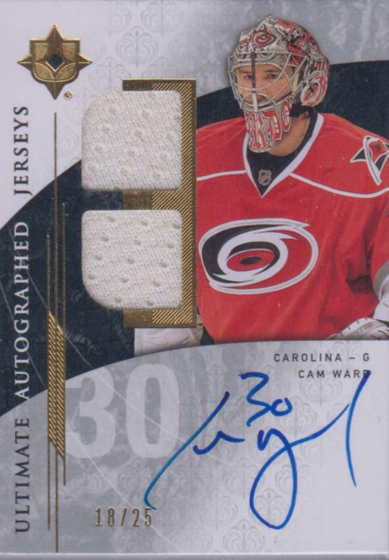 Cam Ward - 2009-10 Ultimate Collection Ultimate Jerseys Autographs #AJCW /25