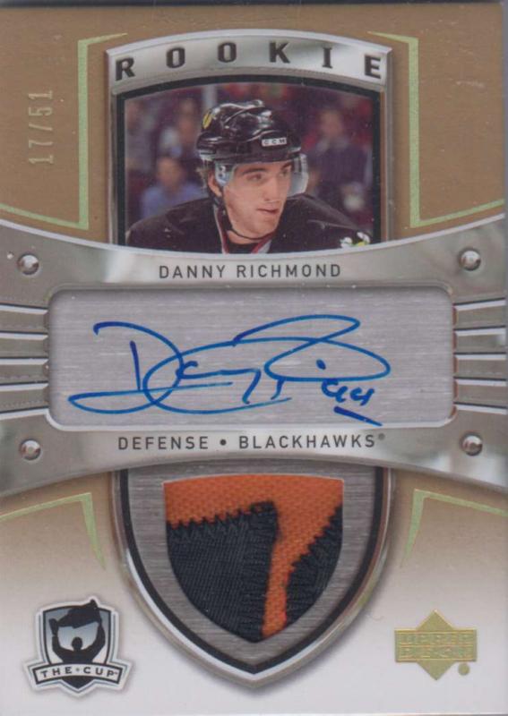 Danny Richmond - 2005-06 The Cup Autographed Rookie Patches Gold Rainbow #128 /51
