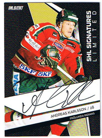 2009-10 SHL Limited Signatures s.2 #3 Andreas Karlsson Frölunda Indians /25