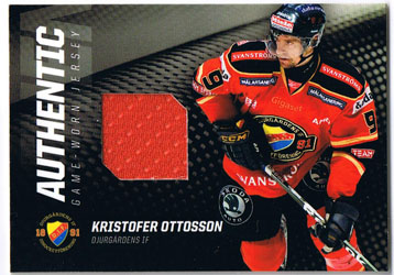 2010-11 SHL Jersey s.1 #3 Kristofer Ottosson Djurgårdens IF (Röd)