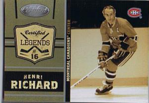 Henri Richard 2010-11 Certified Legends #7 /500