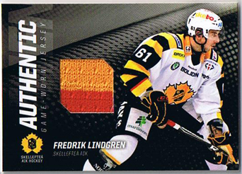 2010-11 SHL Jersey s.2 #5 Fredrik Lindgren Skelleftea AIK (Yellow / Red)