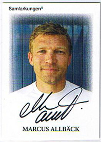 Samlarkungens football signatures #4 Marcus Allbäck /50