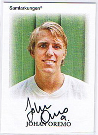 Samlarkungens football signatures #13 Johan Oremo /50
