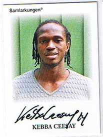 Samlarkungens football signatures #14 Kebba Ceesay /50