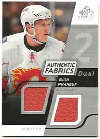 Dion Phaneuf 2008-09 SP Game Used Dual Authentic Fabrics #AFDP