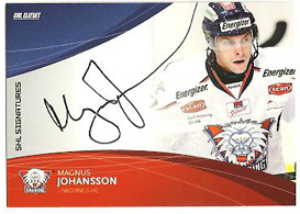 2011-12 SHL s.1 Signatures #13 Magnus Johansson Linköping
