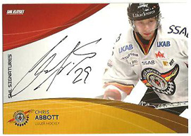 2011-12 SHL s.1 Signatures #16 Chris Abbott Luleå