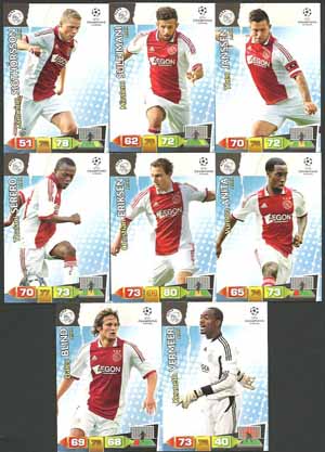 Teamset Ajax, 2011-12 Adrenalyn Champions League, 8 olika grundkort