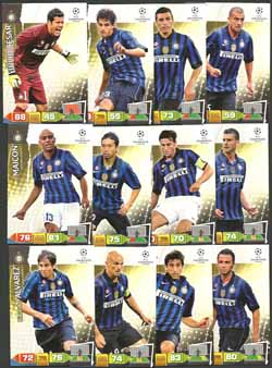 Teamset Inter, 2011-12 Adrenalyn Champions League, 12 olika grundkort
