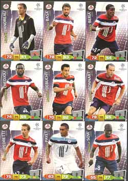 Teamset Lille, 2011-12 Adrenalyn Champions League, 9 olika grundkort