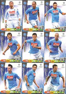 Teamset Napoli, 2011-12 Adrenalyn Champions League, 9 olika grundkort
