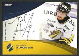 2011-12 SHL s.2 Signatures #NNO Johannes Salamonsson AIK SP ca.60ex