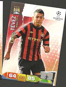 Grundkort Manchester City, 2011-12 Adrenalyn Champions League, Carlos Tevez