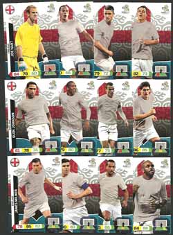 Team set England, 2012 Adrenalyn EM/ Euro 2012, 12 Different base cards