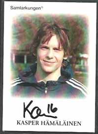 Samlarkungens football signatures #16 Kasper Hämäläinen /50