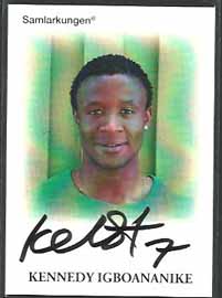 Samlarkungens football signatures #20 Kennedy Igboananike /50