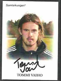 Samlarkungens football signatures #23 Tommi Vaiho /50