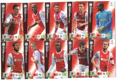Base cards AFC AJAX, 2012-13 Adrenalyn Champions League, Pick from list
