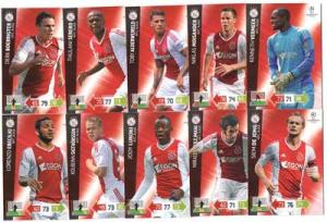 Teamset AFC AJAX, 2012-13 Adrenalyn Champions League, 10 olika grundkort