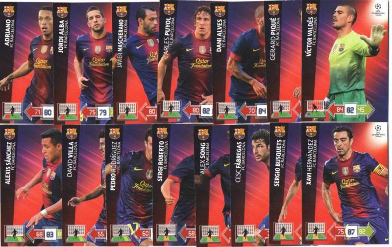 Base cards FC BARCELONA, 2012-13 Adrenalyn Champions League, Pick from list